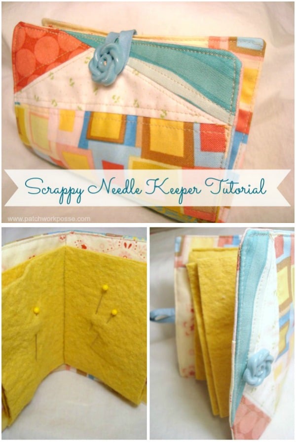 Sew up a needle keeper using scraps and bits. Techniques-- quilt as you go or foundation piecing. Super easy and great for beginners!scrappy needle book keeper tutorial | patchwork posse