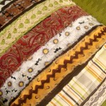 Strip Pillow Tutorial using scrap fabric and ribbon