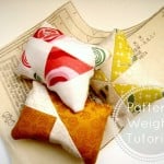 instead of striaght pins, make pattern weights with orphan quilt blocks / patchworkposse.com