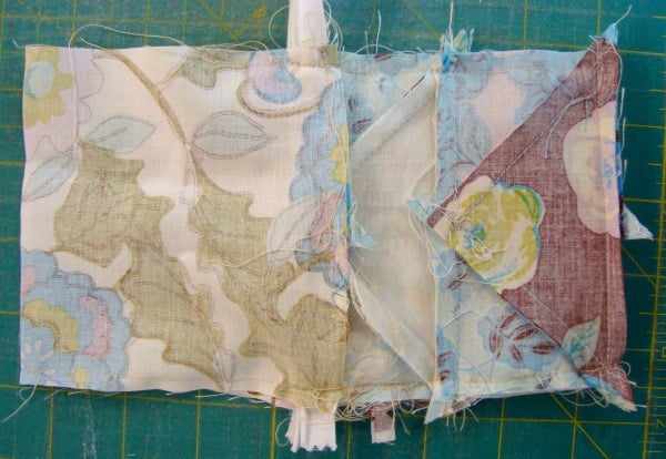 lay right sides together the outer quilt blocks and the lining fabric
