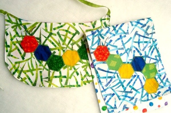 30 Minute Baby Blanket Tutorial 8 caterpillar applique tutorial | bib and burp rag | patchwork posse #applique #hexagon