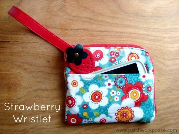 Pencil Pouch Sewing Patterns You'll Want to Make 13 strawberry wristlet tutorial | patchwork posse |easy sewing projects and quilt tutorials