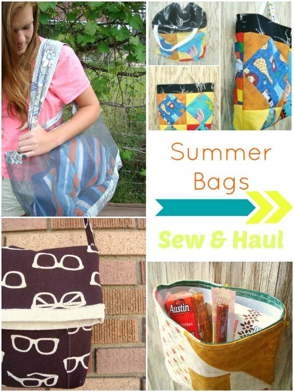 12 Summer Bags Tutorials that you can sew today! Perfect for fun activities. Easy to sew summer bags for any level of sewer. Over 12 Summer Bags for you to sew and haul your stuff in | patchworkposse #freepattern #summer #bags