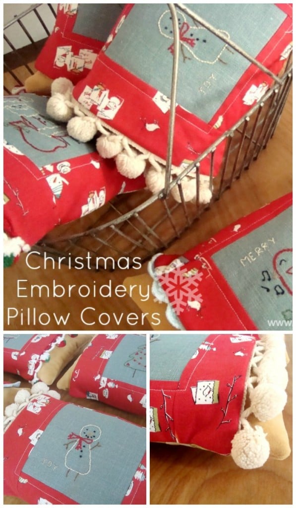 Christmas Tree Lot Wall Hanging Tutorial 11 christmas embriodery pillow sleeve tutorial | PatchworkPosse #embroidery #christmas #pillow