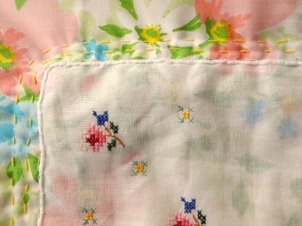 embroidery hankie quilt