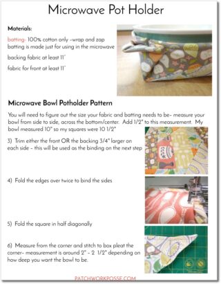 Microwave Bowl Potholder Free Pattern - Patchwork Posse