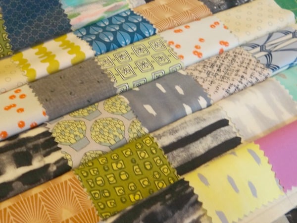 Postage Stamp Mini Quilt Tutorial 9 one side sewn