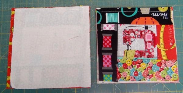 Arm Chair Pin Cushion and Sewing Pocket Tutorial 2 log cabin quilt block