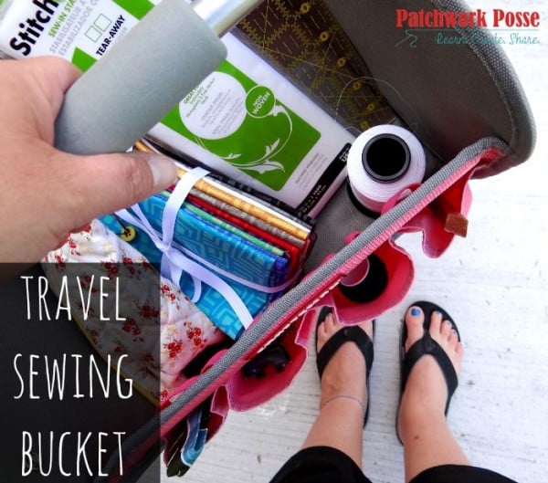travel sewing bucket - take a tool bucket and turn it into the perfect thing to hold all your sewing projects and supplies.