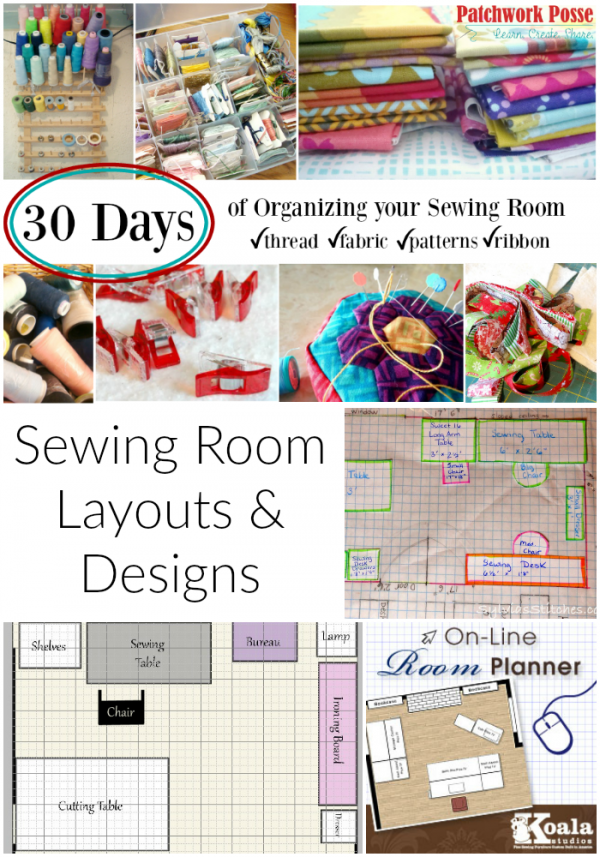 organize your sewing room and creative space. 30 days of ideas and inspiration www.patchworkposse.com sewing room layout and design