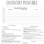 Essential Oils List Blank Printable