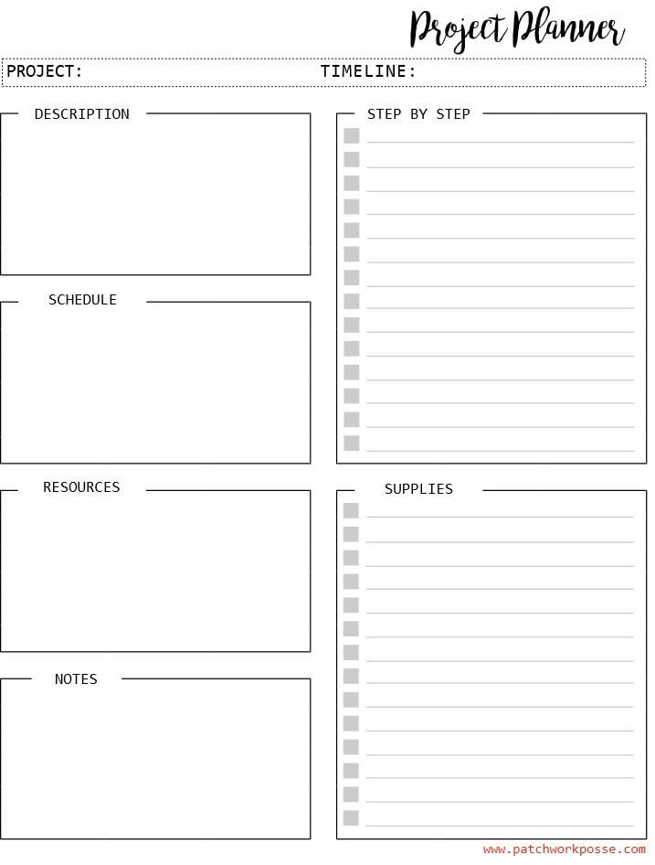 The Best Printable Planner Pages for Quilters - Patchwork Posse
