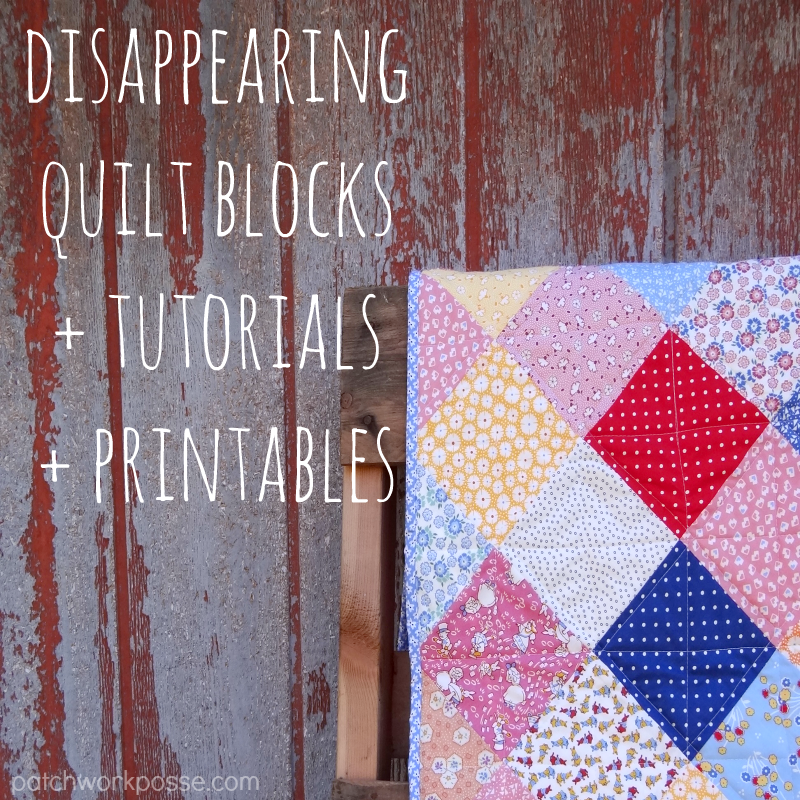 Disappearing Pinwheel Quilt Block Tutorial Patchwork Posse