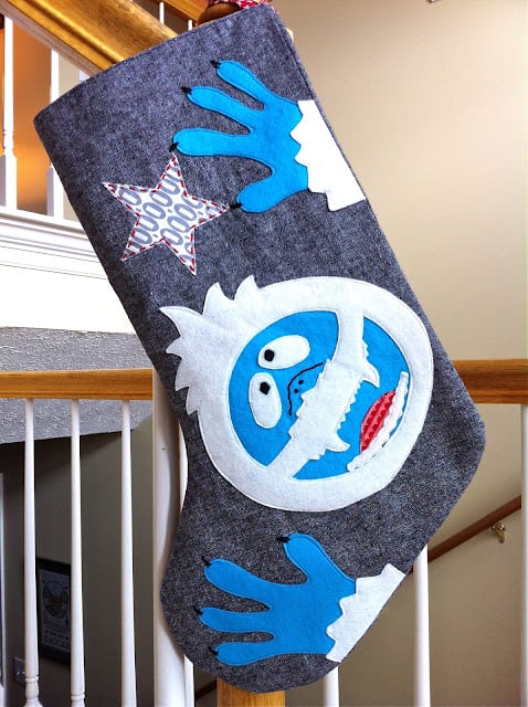 12+ Free Snowman Quilts & Projects 11 Abominable snowman stocking