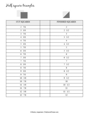 Quilting Cheat Sheets - free printable pack!