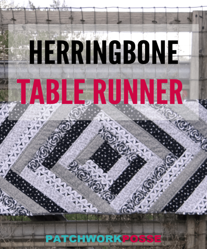 Learn how to make a Herringbone Table Runner using the quilt as you go technique. Simple and great for your fabric strips.