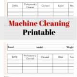 Free Machine Cleaning Tracker Printable