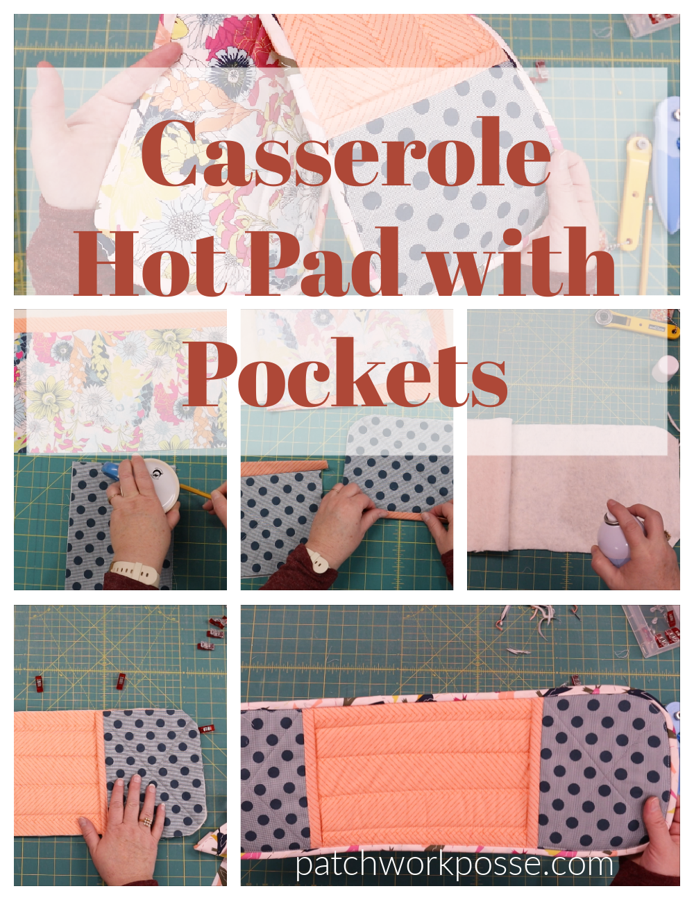 Casserole Quilted Hot Pad Pattern Free Patchwork Posse