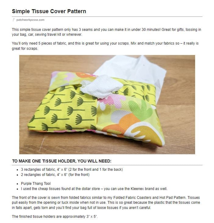 Simple Tissue Cover Pattern 21 Simple Tissue Cover Pattern 21