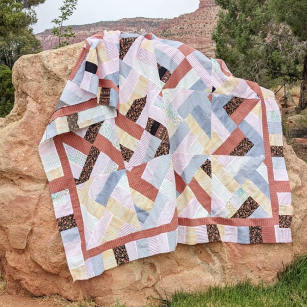 Spinning Ribbons Quilt: Easy Quilt Pattern Using Scrappy Fabric Strips 3