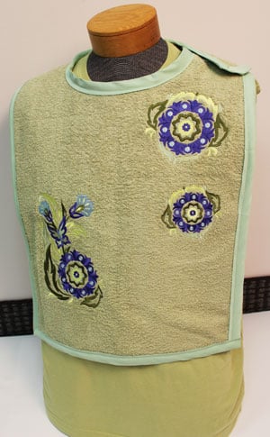 terry cloth with embroidery adult bib