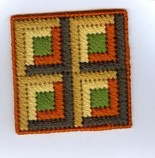 15 Free Plastic Canvas Quilt Block Patterns 15 log cabin design embroidered