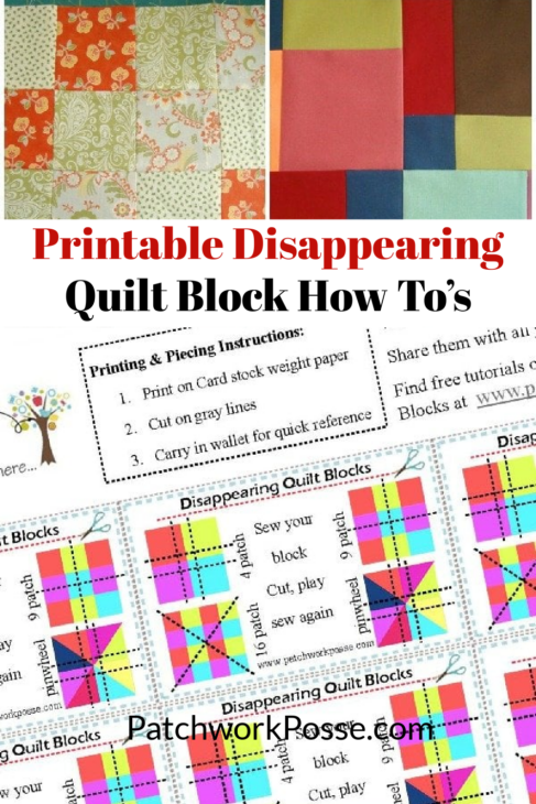 Printable Disappearing Quilt Block How To's 1 printable disappearing quilt block how to's