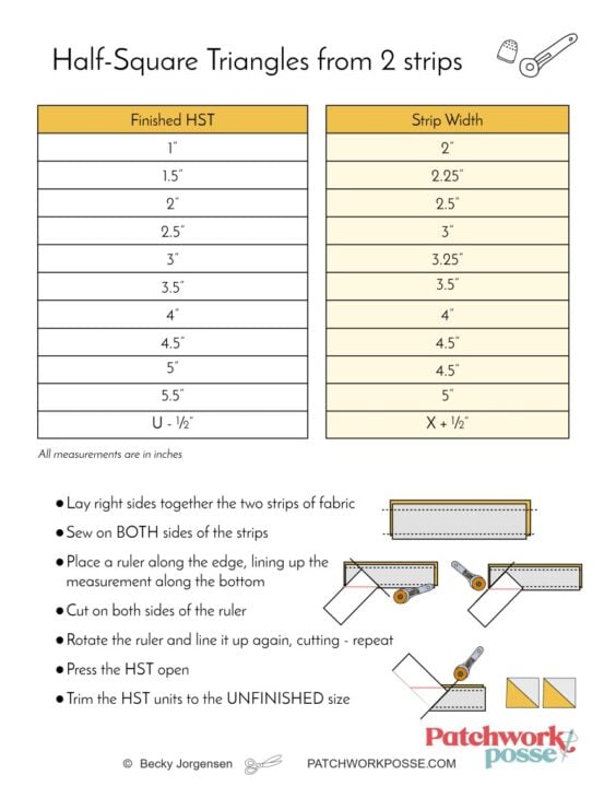 Half Square Triangles Cheat Sheets & Calculator 5 Half Square Triangles Cheat Sheets & Calculator 5