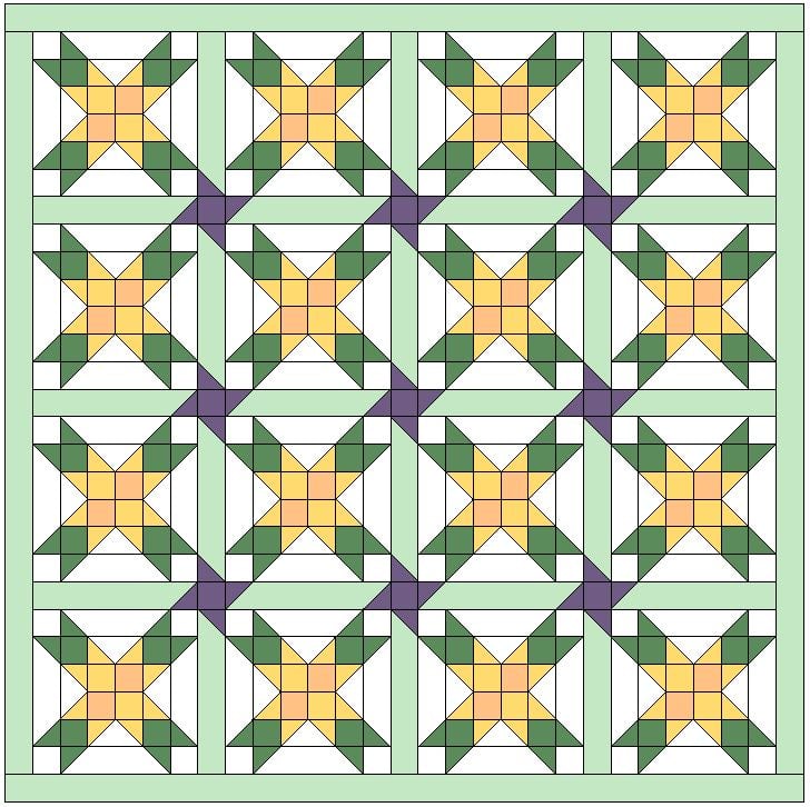 Free Eight Point Star Quilt Pattern 15 complete quilt top of the eight pointed star quilt pattern